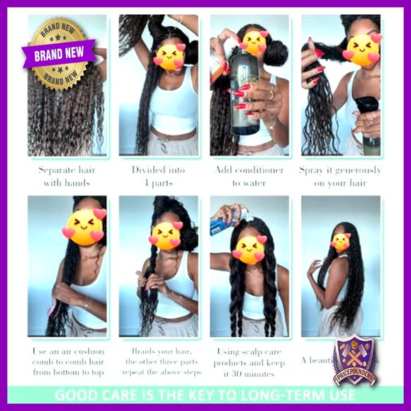 150g 6 Bundles 18 Inch Human Hair Extensions Deep Wave Boho Braiding Hair